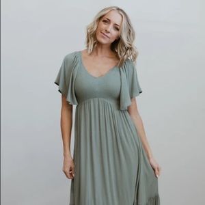 Felicity Smocked Dress in Sage